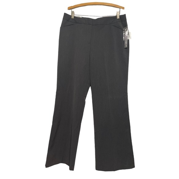Nicole Miller New York dark charcoal heather essential easy care pant- NWT - Picture 1 of 5